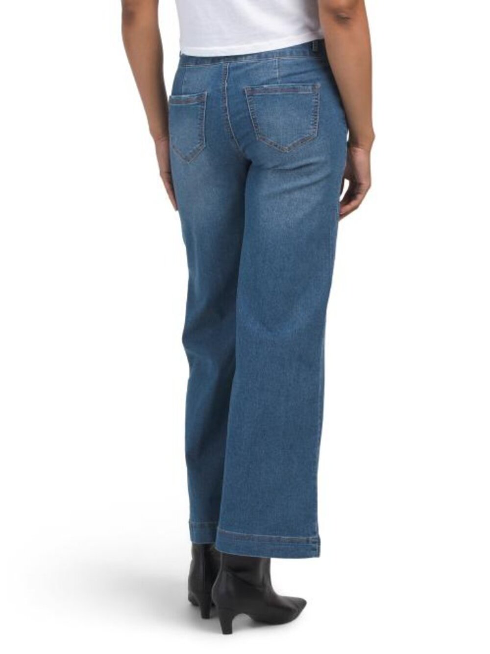 1822 DENIM Wide Leg Jeans With 2 Button Waistband - Picture 2 of 3